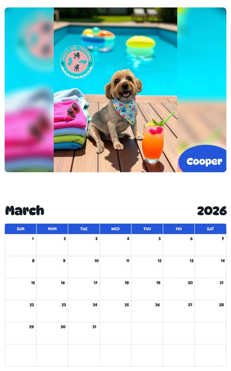 November 2025 - October 2026 Cooper - Pawidols Pet Calendar