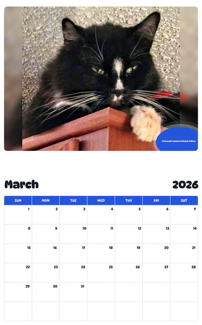 November 2025 - October 2026 Stonewall Jackson Scheick O'Riley - Pawidols Pet Calendar