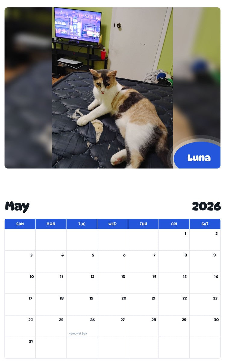 2026 - 2027 Luna - Pawidols Pet Calendar