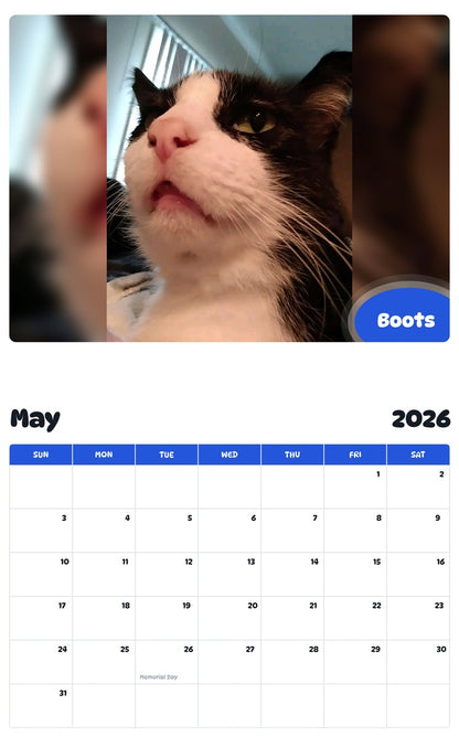 2026 - 2027 Boots - Pawidols Pet Calendar