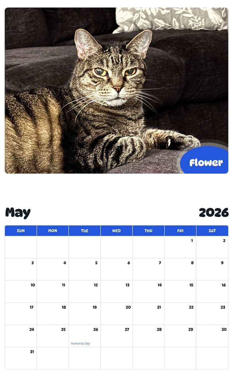 2026 - 2027 Flower - Pawidols Pet Calendar