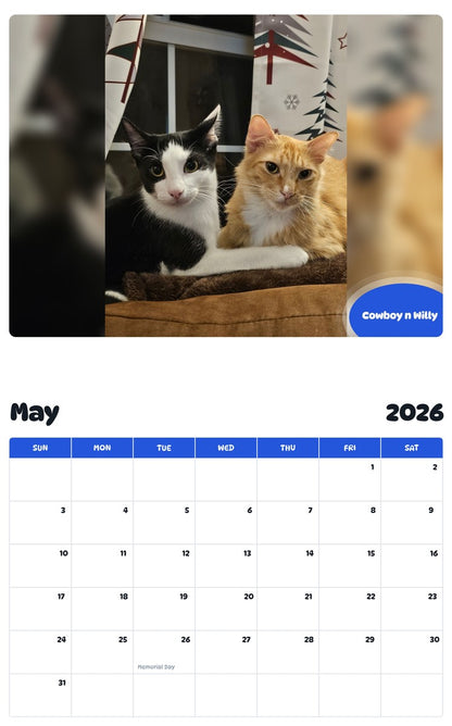 2026 - 2027 Cowboy n Willy - Pawidols Pet Calendar