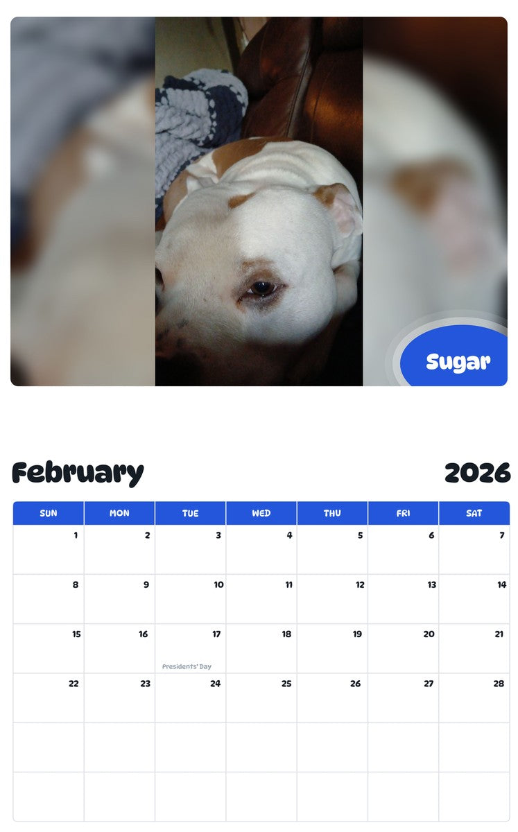 October 2025 - September 2026 Sugar - Pawidols Pet Calendar