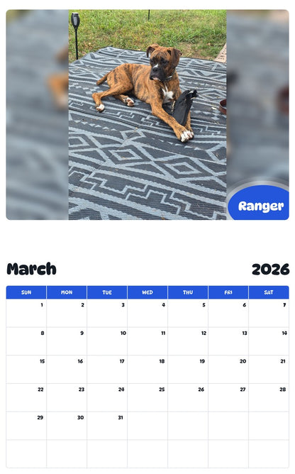 November 2025 - October 2026 Ranger - Pawidols Pet Calendar