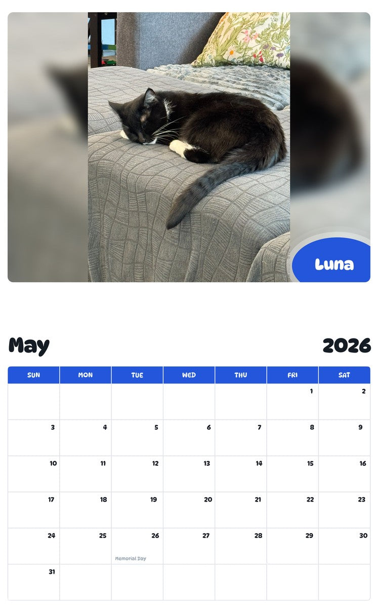 2026 - 2027 Luna - Pawidols Pet Calendar