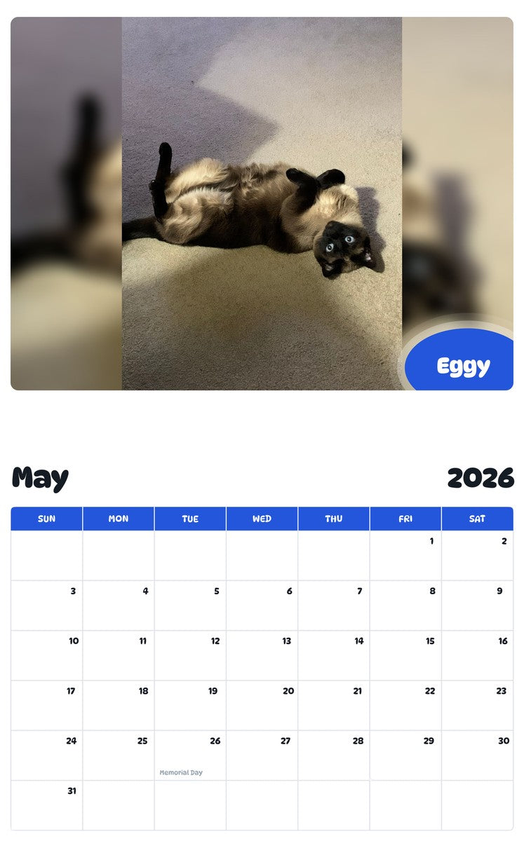 2026 - 2027 Eggy - Pawidols Pet Calendar