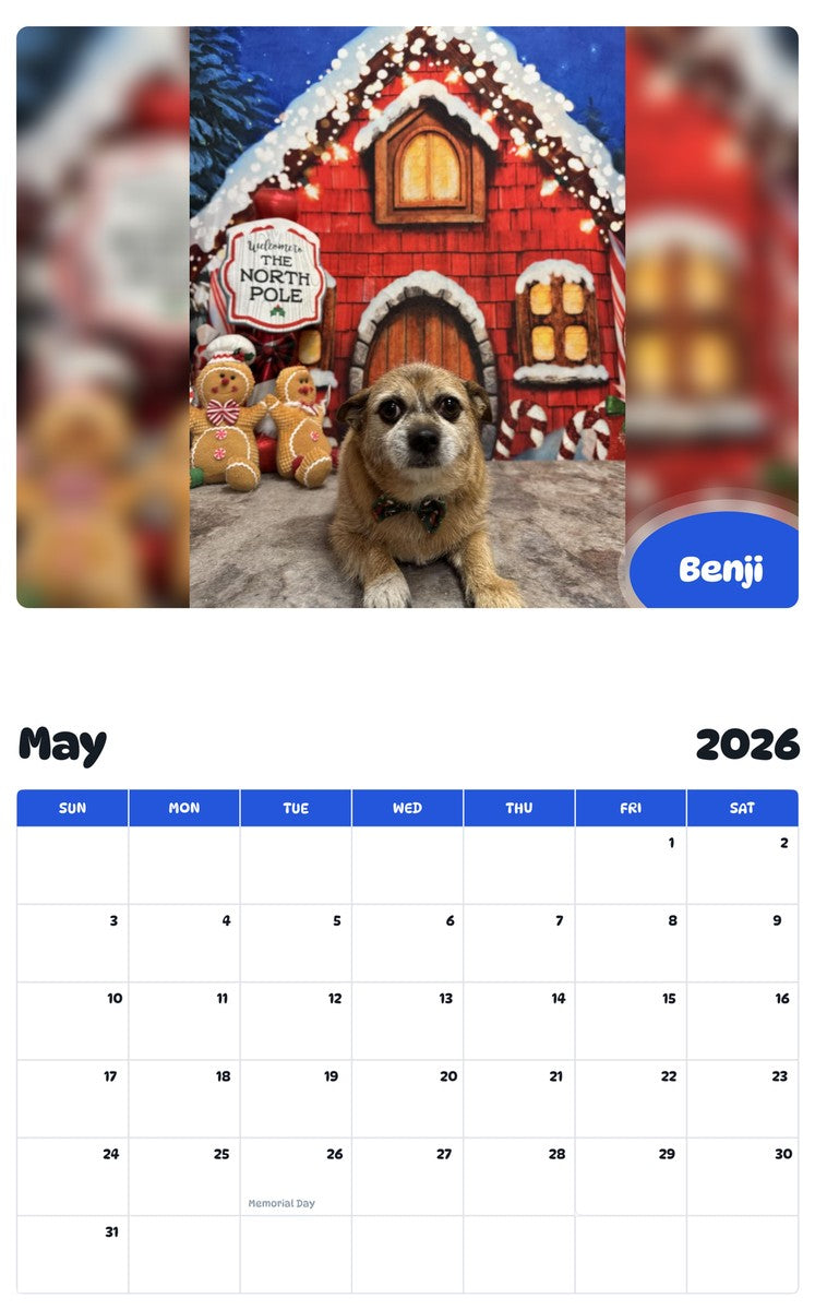 2026 - 2027 Benji - Pawidols Pet Calendar