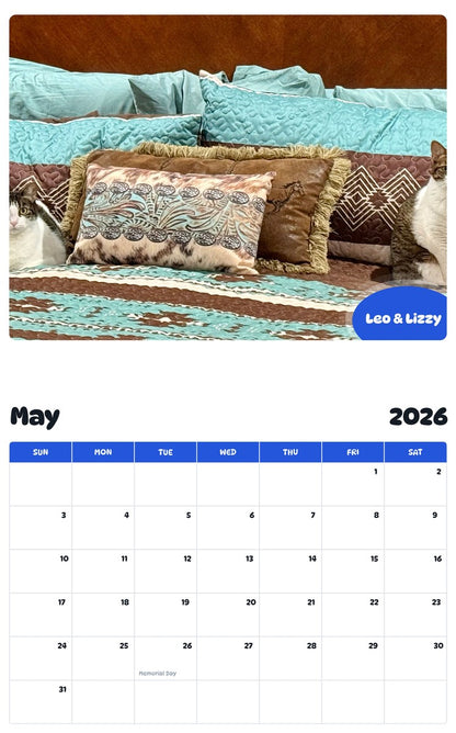 2026 - 2027 Leo & Lizzy - Pawidols Pet Calendar