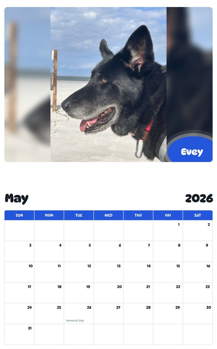 2026 - 2027 Evey - Pawidols Pet Calendar