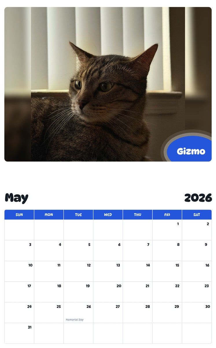 2026 - 2027 Gizmo - Pawidols Pet Calendar