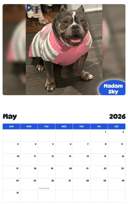 2026 - 2027 Madam Sky - Pawidols Pet Calendar
