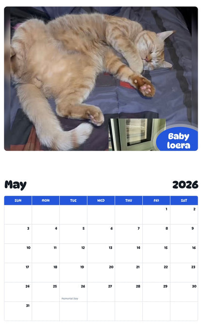 2026 - 2027 Baby loera - Pawidols Pet Calendar