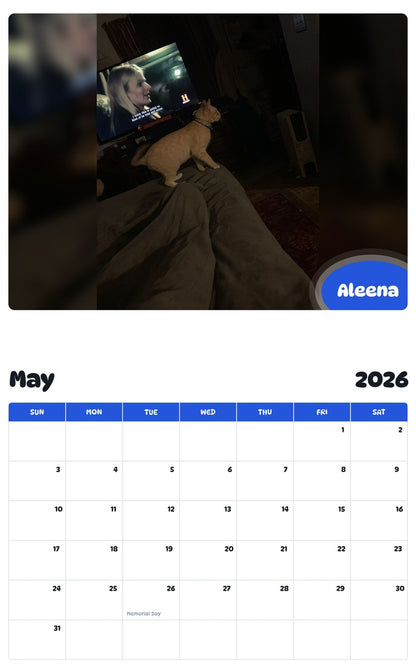 2026 - 2027 Aleena - Pawidols Pet Calendar