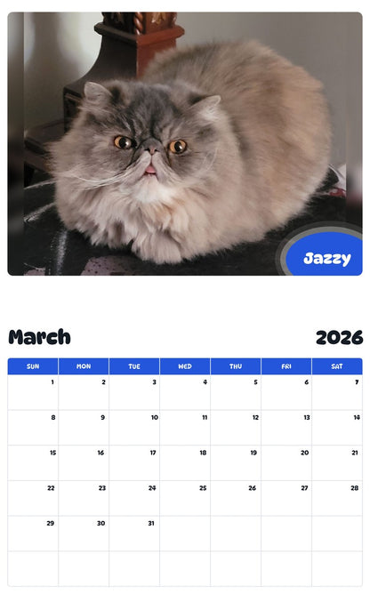 November 2025 - October 2026 Jazzy - Pawidols Pet Calendar