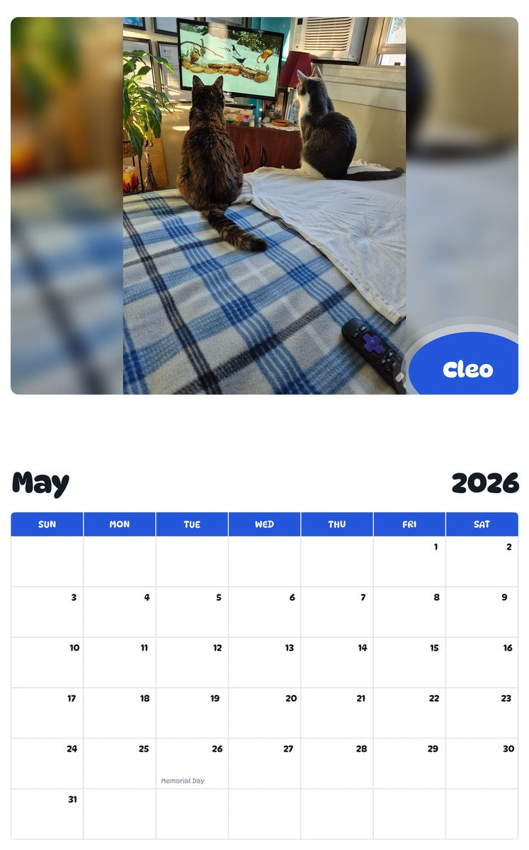 2026 - 2027 Cleo - Pawidols Pet Calendar