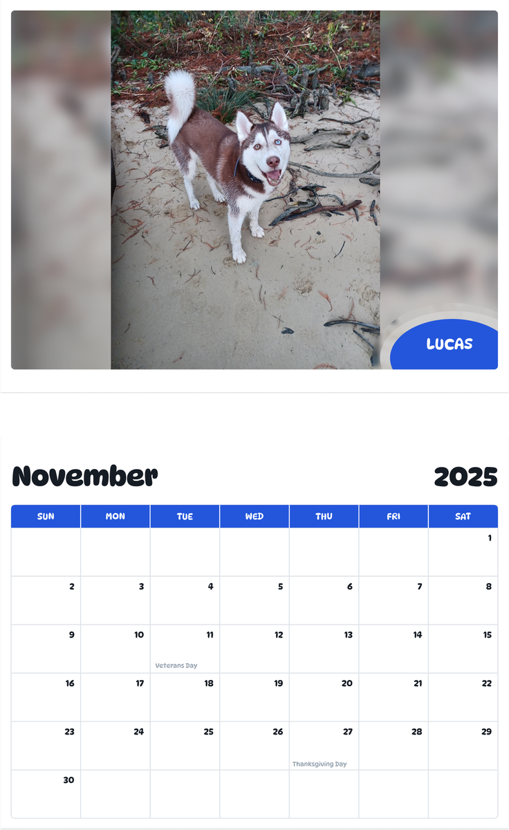 July 2025 - June 2026 lucas - Pawidols Pet Calendar