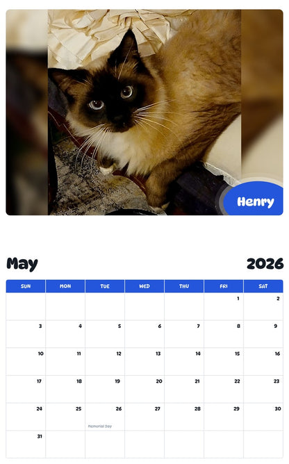2026 - 2027 Henry - Pawidols Pet Calendar