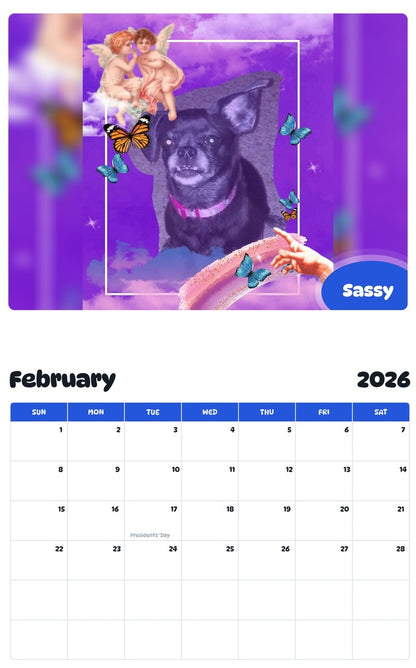 October 2025 - September 2026 Sassy - Pawidols Pet Calendar
