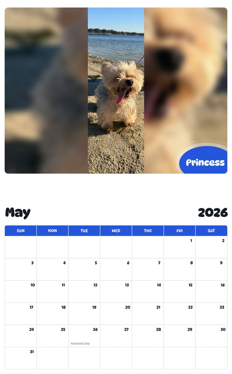 2026 - 2027 Princess - Pawidols Pet Calendar