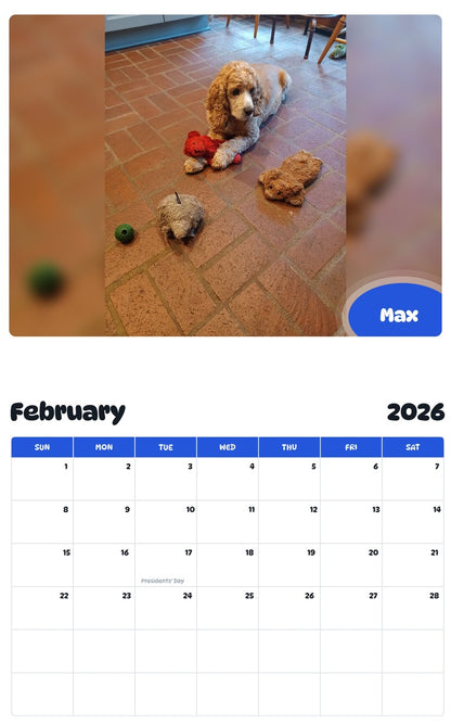 October 2025 - September 2026 Max - Pawidols Pet Calendar