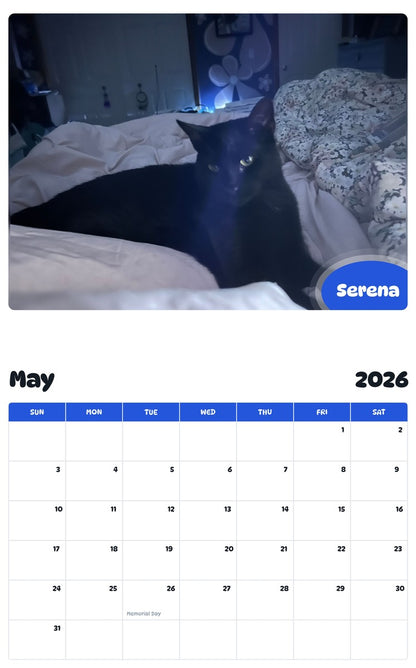 2026 - 2027 Serena - Pawidols Pet Calendar