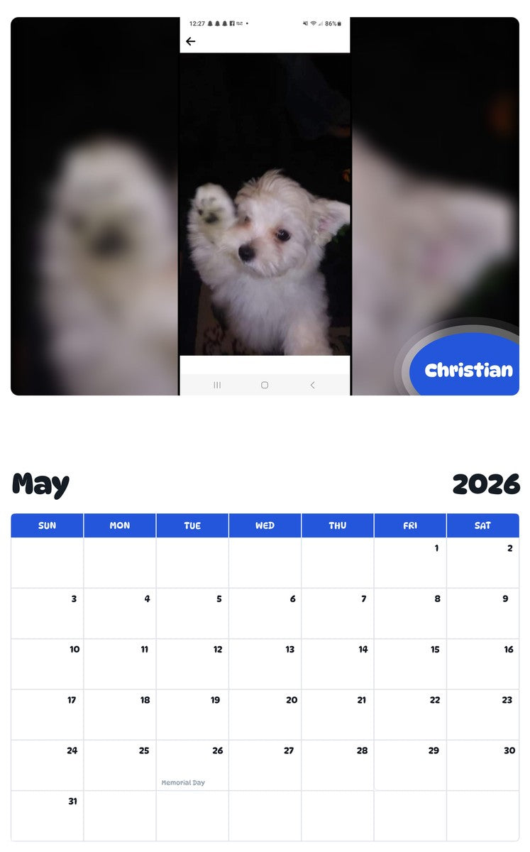 2026 - 2027 Christian - Pawidols Pet Calendar