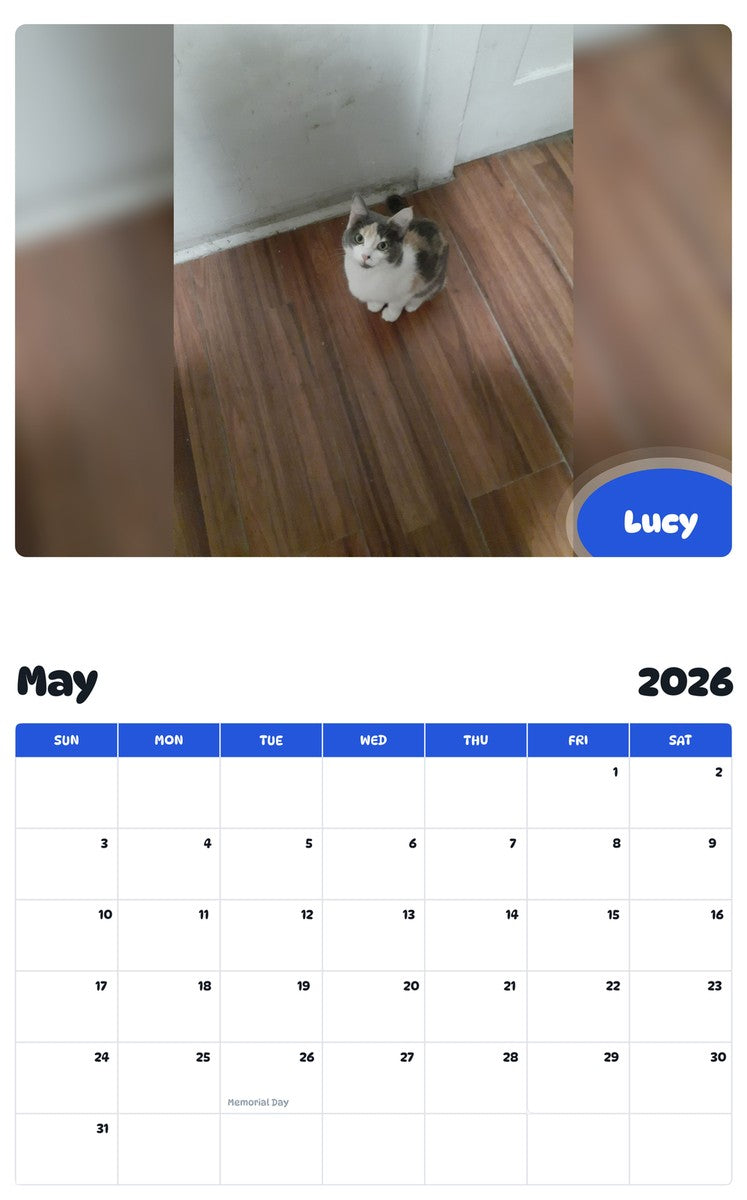 2026 - 2027 Lucy - Pawidols Pet Calendar