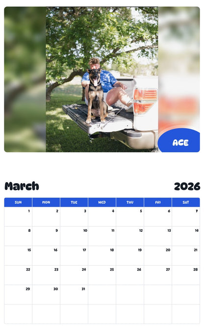 November 2025 - October 2026 ACE - Pawidols Pet Calendar
