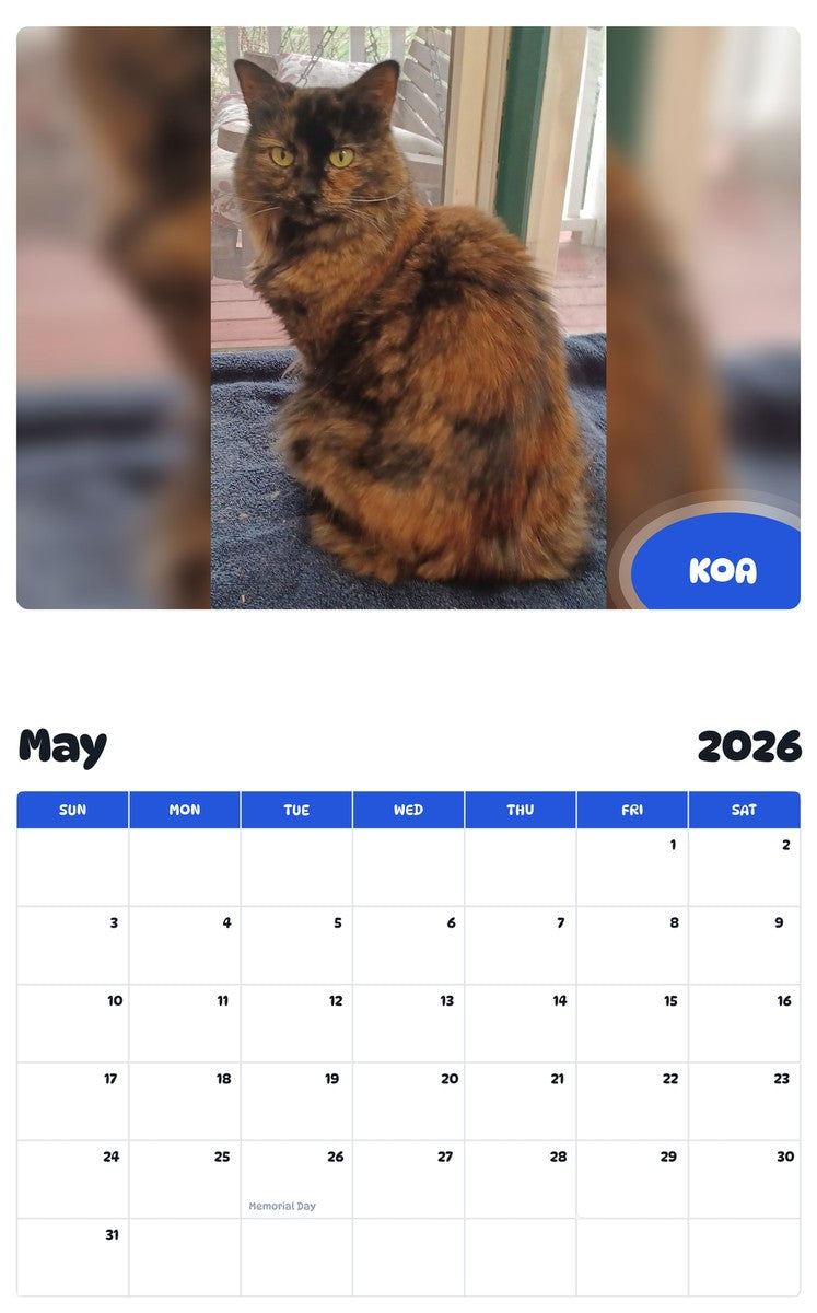 2026 - 2027 KOA - Pawidols Pet Calendar