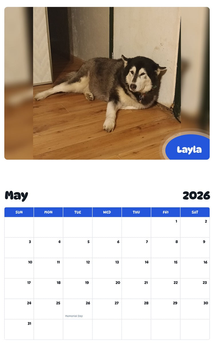 2026 - 2027 Layla - Pawidols Pet Calendar