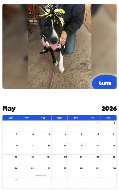 2026 - 2027 Luna - Pawidols Pet Calendar