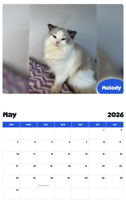 2026 - 2027 Melody - Pawidols Pet Calendar