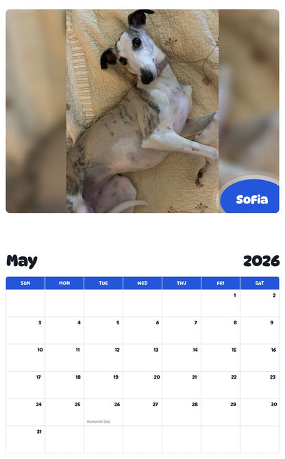 2026 - 2027 SoFia - Pawidols Pet Calendar