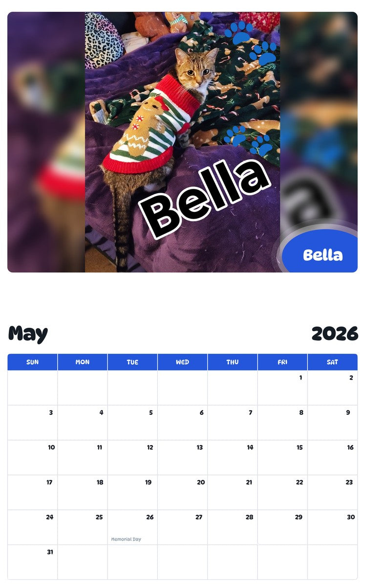 2026 - 2027 Bella - Pawidols Pet Calendar