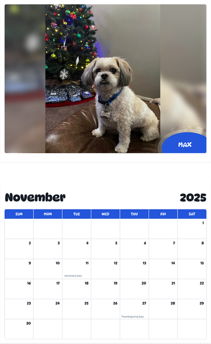 July 2025 - June 2026 Max - Pawidols Pet Calendar