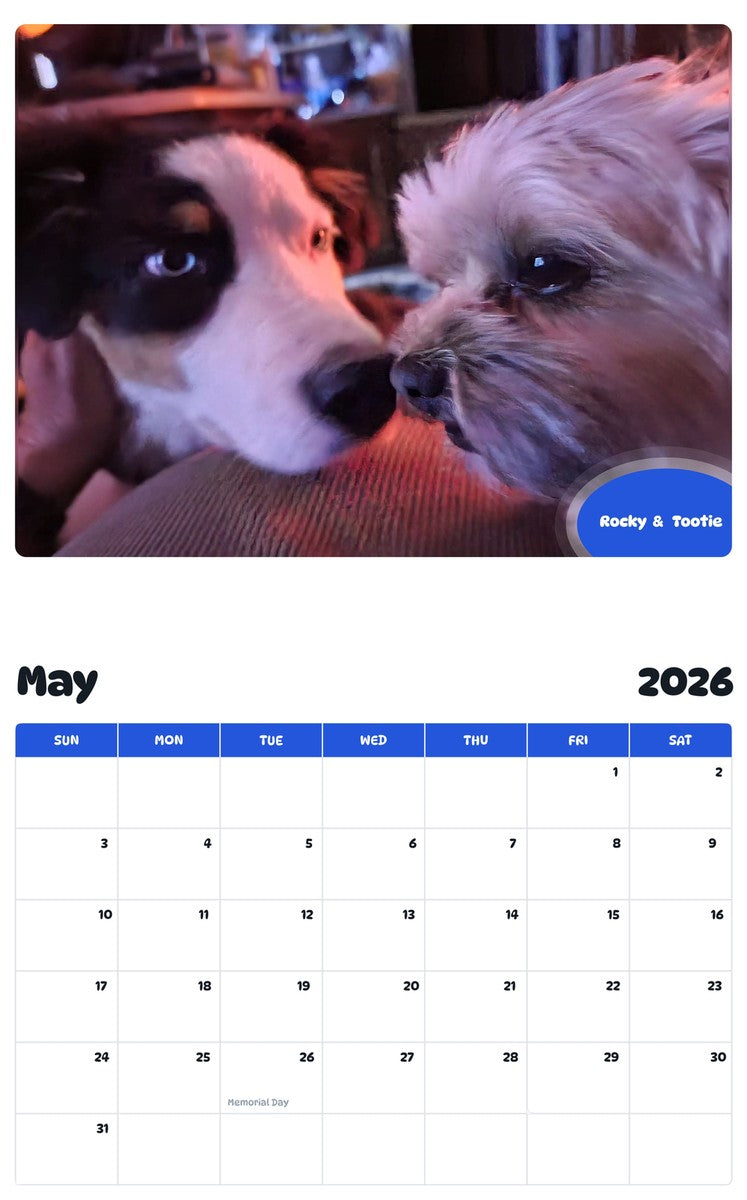 2026 - 2027 Rocky  &   Tootie - Pawidols Pet Calendar