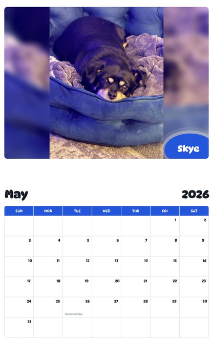 2026 - 2027 Skye - Pawidols Pet Calendar