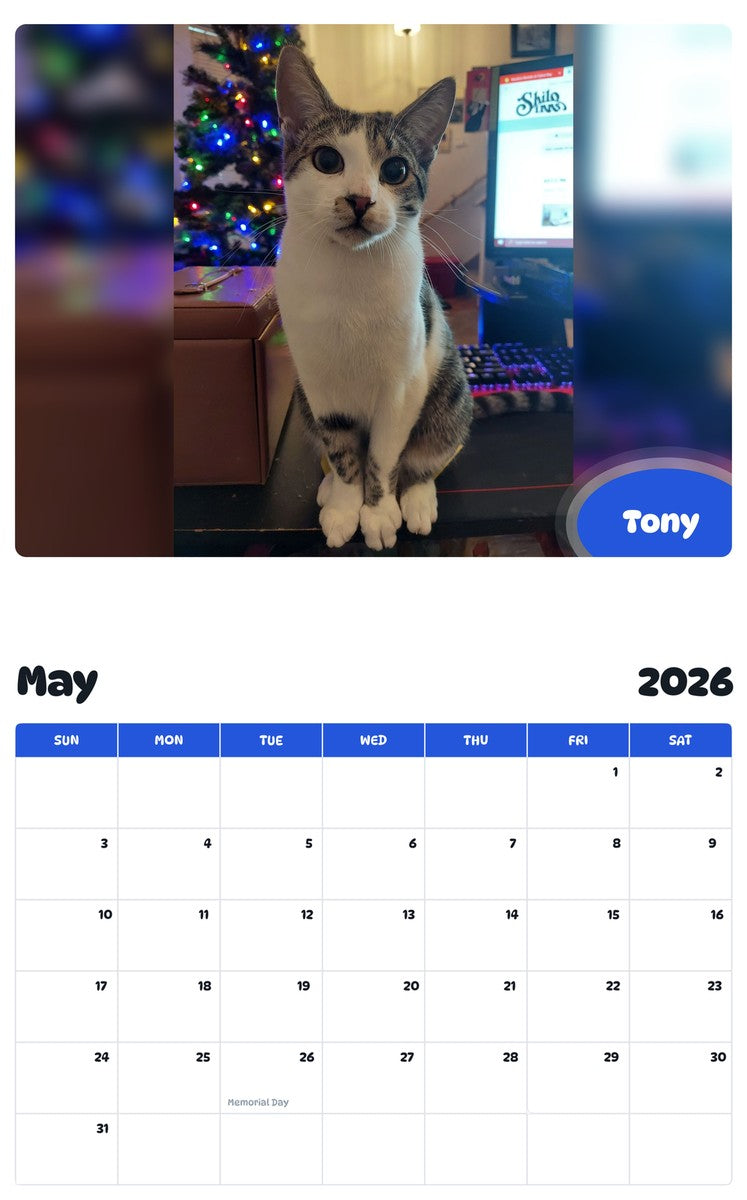 2026 - 2027 Tony - Pawidols Pet Calendar