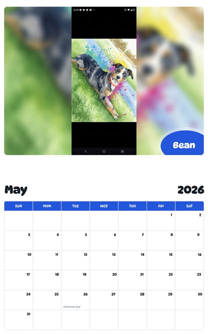 2026 - 2027 Bean - Pawidols Pet Calendar