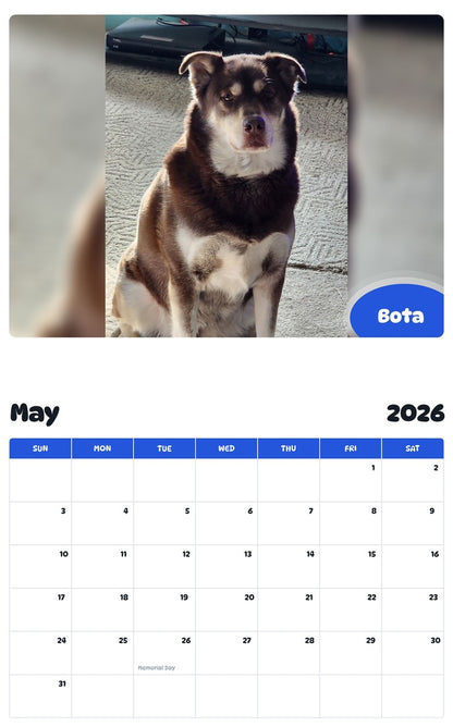 2026 - 2027 Bota - Pawidols Pet Calendar