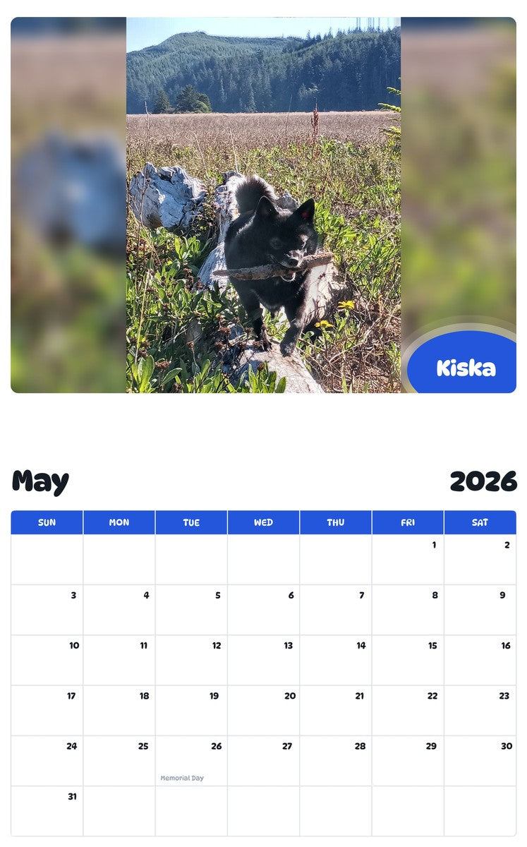 2026 - 2027 Kiska - Pawidols Pet Calendar