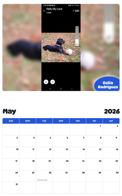 2026 - 2027 Bella Rodrigues - Pawidols Pet Calendar