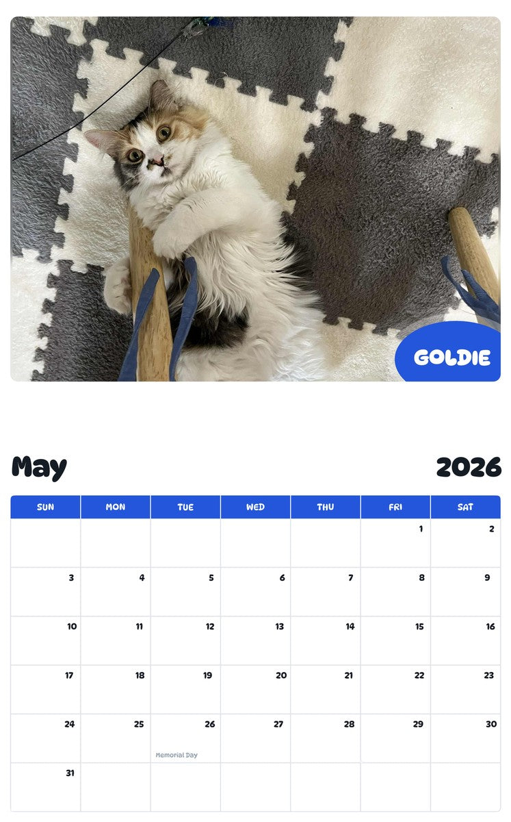 2026 - 2027 GOLDIE - Pawidols Pet Calendar