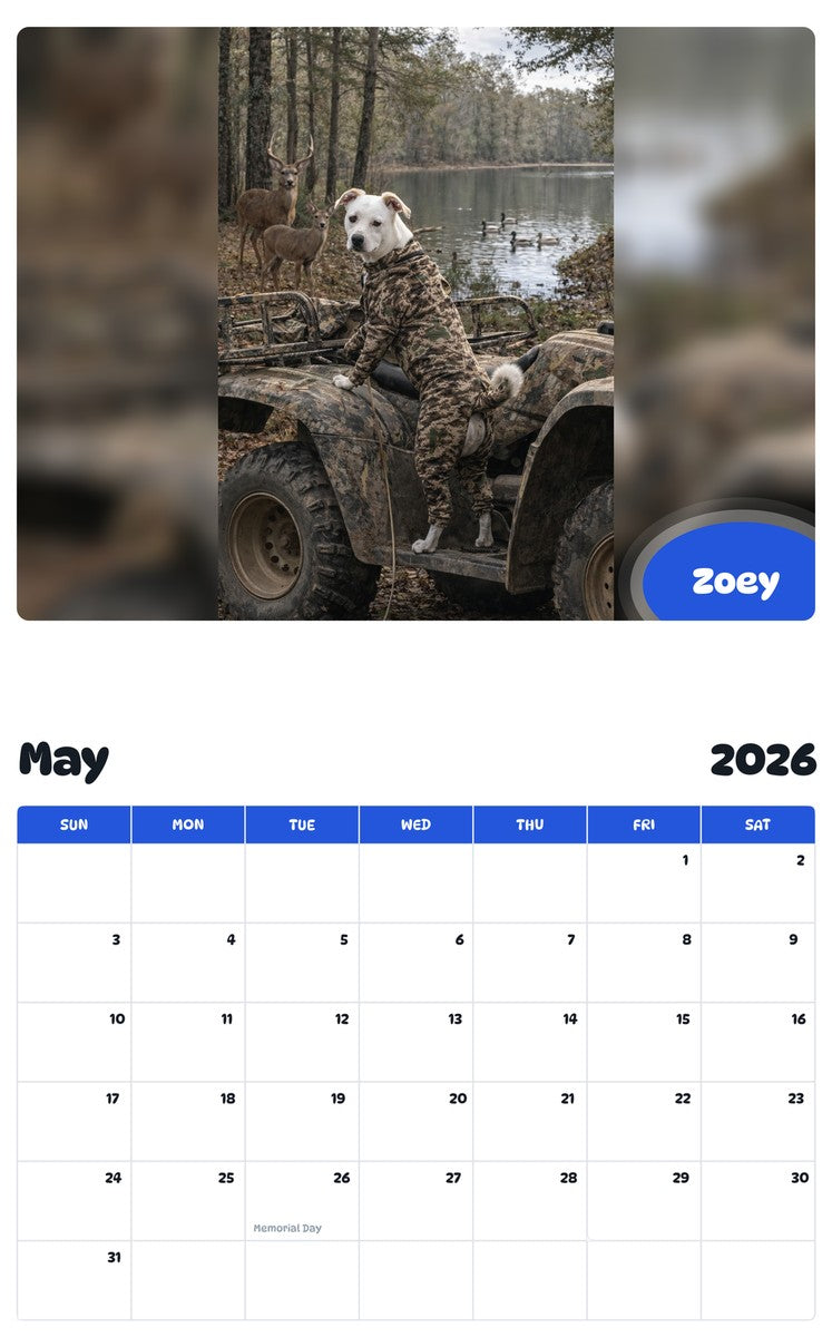 2026 - 2027 Zoey - Pawidols Pet Calendar