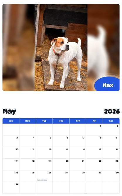 2026 - 2027 Max - Pawidols Pet Calendar
