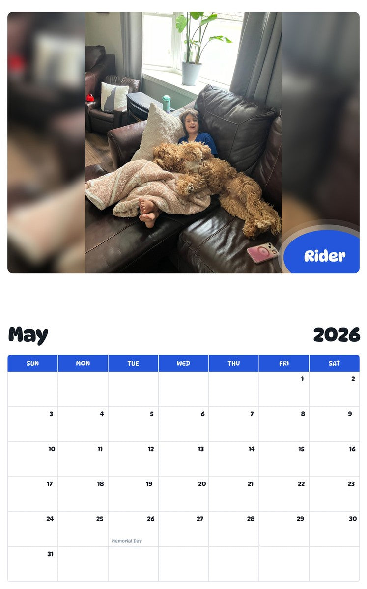 2026 - 2027 Rider - Pawidols Pet Calendar