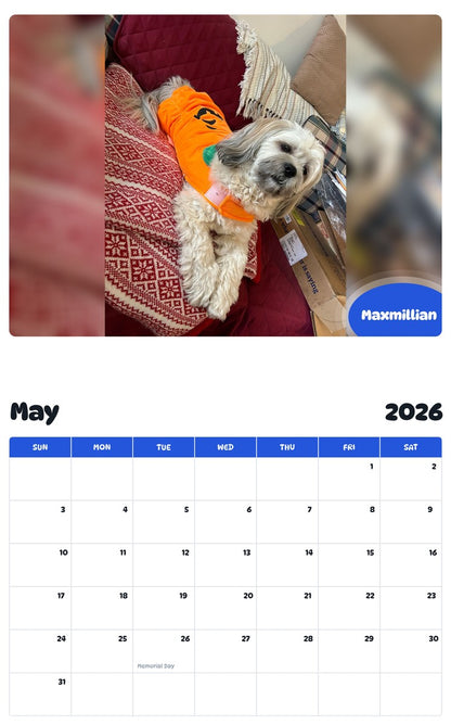 2026 - 2027 Maxmillian - Pawidols Pet Calendar