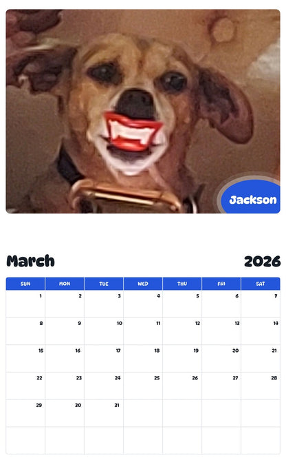 November 2025 - October 2026 Jackson - Pawidols Pet Calendar