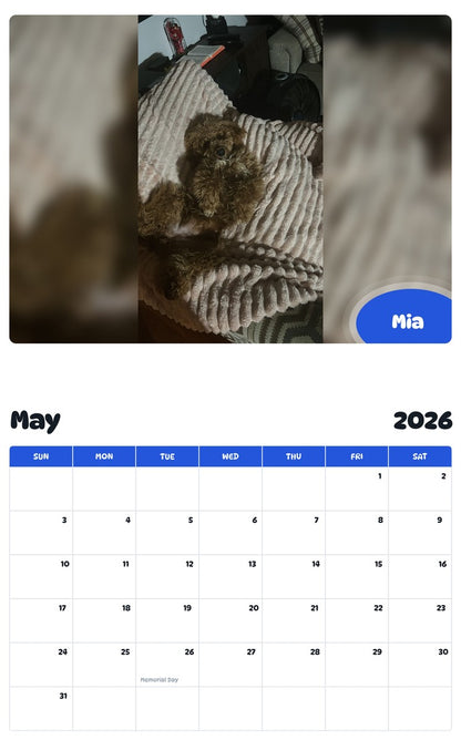 2026 - 2027 Mia - Pawidols Pet Calendar