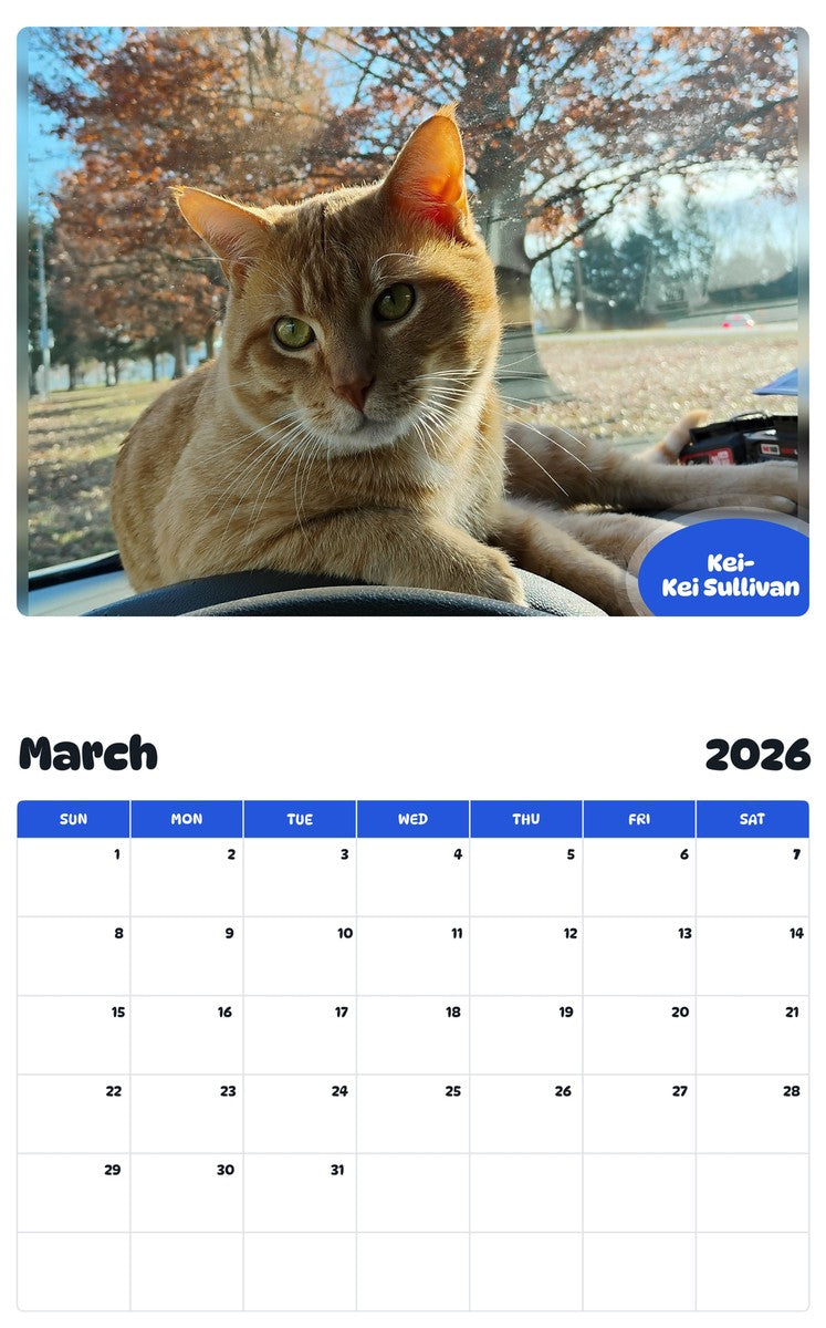 November 2025 - October 2026 Kei-Kei Sullivan - Pawidols Pet Calendar